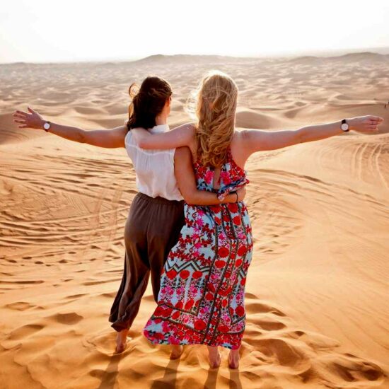 Girls Enjoying in Desert